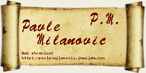 Pavle Milanović vizit kartica